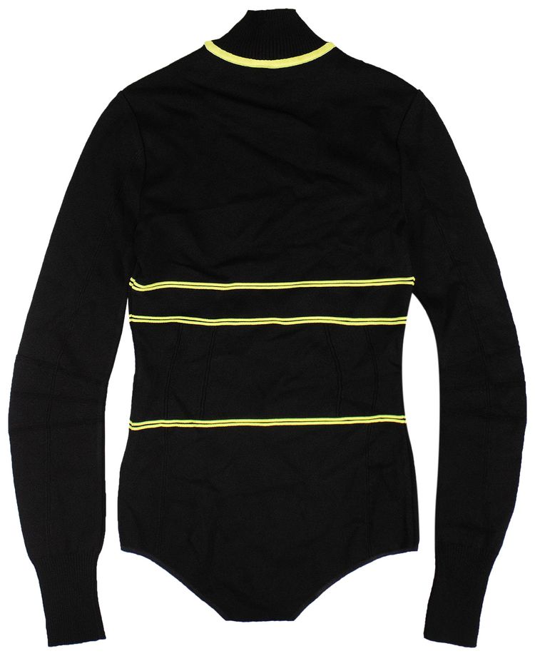 Off White Athletic Logo Bodysuit Top Black