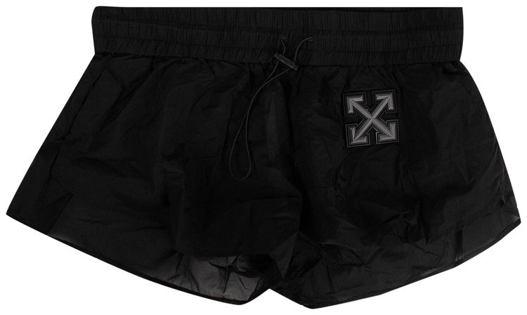 Off White Rubber Logo Sport Shorts Black