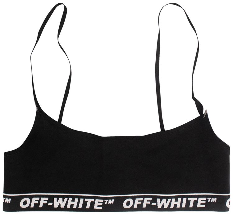 Off White Logo Training Bra BlackWhite