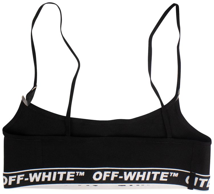 Off White Logo Training Bra BlackWhite