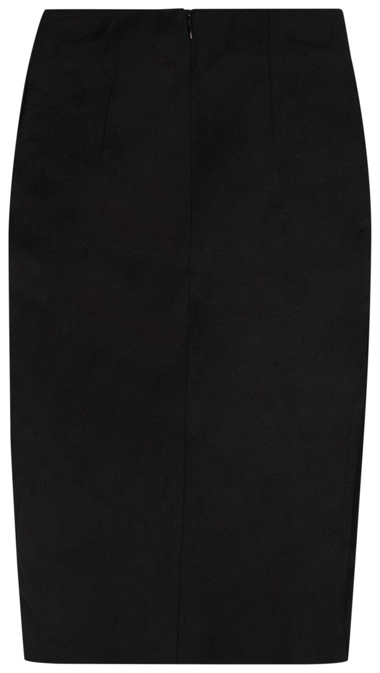 Off White Wrap Pencil Skirt Black