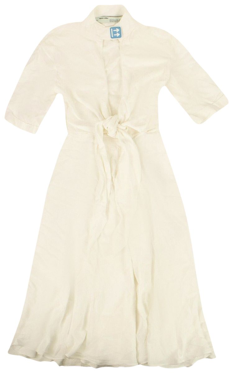 Off White Logo Patch Cut Out Dress White