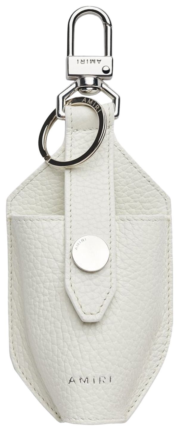 Amiri Leather Hand Sanitizer Pouch White