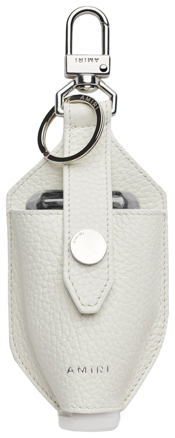 Amiri Leather Hand Sanitizer Pouch White