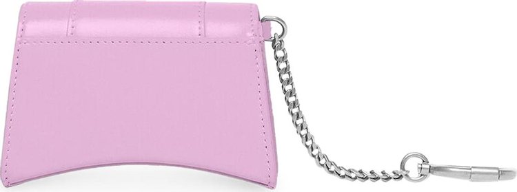 Balenciaga Hourglass Card Case Keychain Lilac