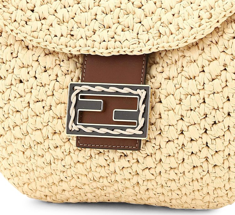 Fendi Croissant Small Crochet Bag BeigeBrown