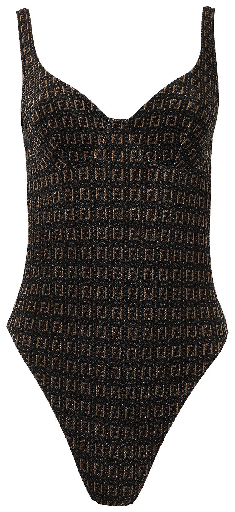 Fendi FF Lycra Swimsuit BlackTabacco