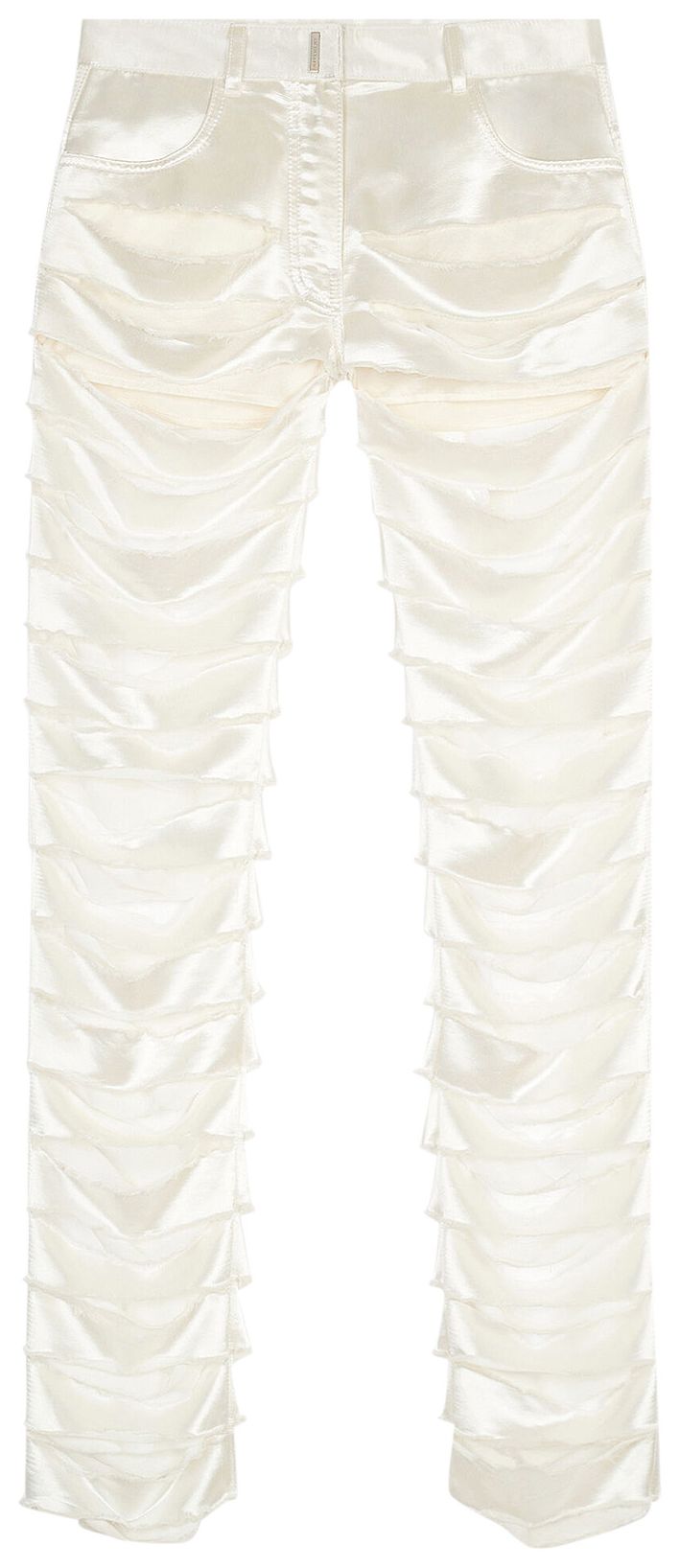 Givenchy Pants In Ripped Satin Off White