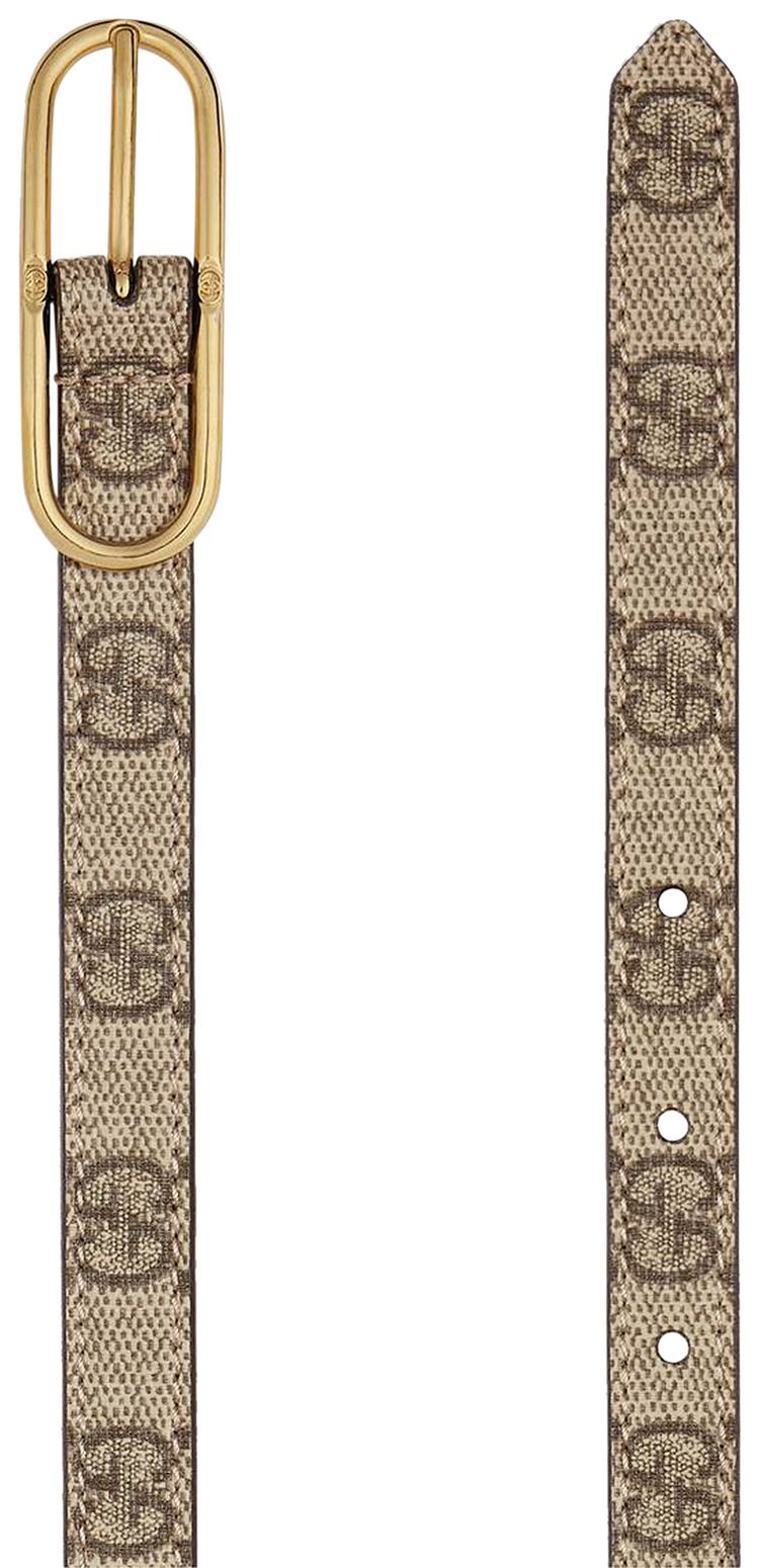 Gucci Jackie Thin GG Supreme Canvas Belt Beige