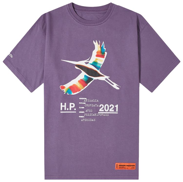 Heron Preston Oversized Heron T Shirt PurpleWhite