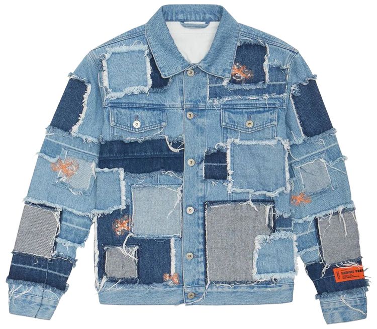 Heron Preston Patchwork Regular Trucker Jacket Vintage Blue
