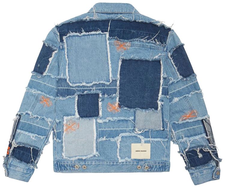 Heron Preston Patchwork Regular Trucker Jacket Vintage Blue