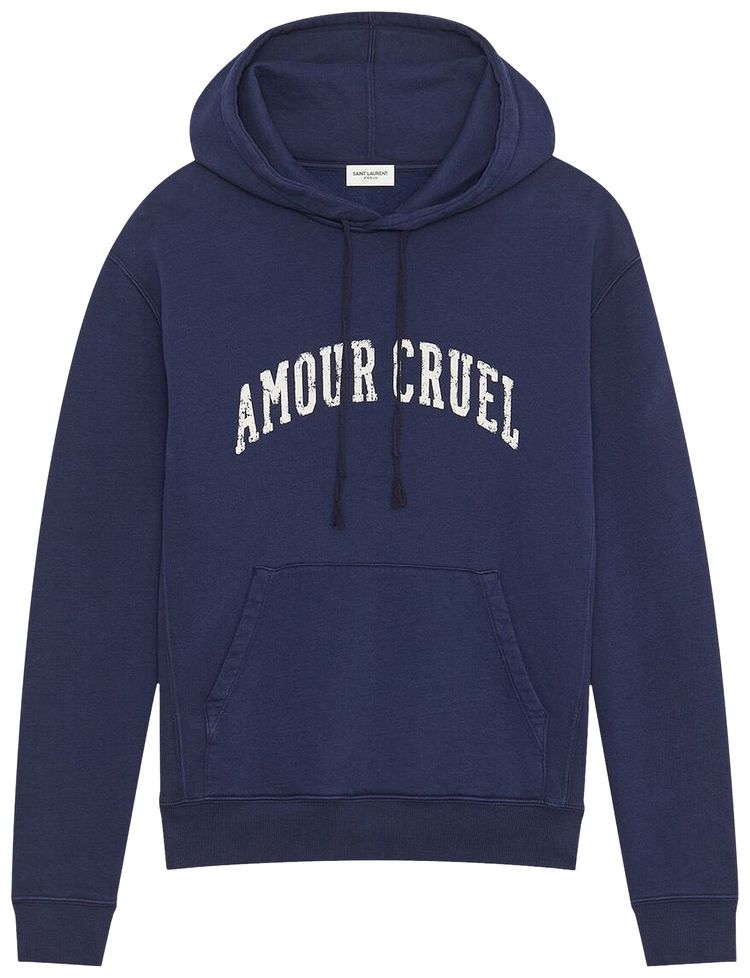 Saint Laurent Amour Cruel Popover Hoodie Washed Navy