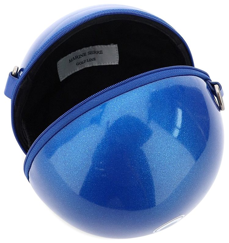 Marine Serre Mini Ball Chain Shoulder Bag Dark Sapphire