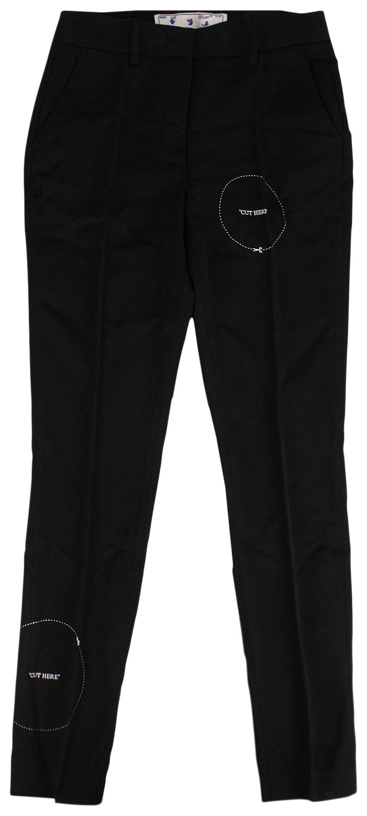 Off White Gabardine Pants Black