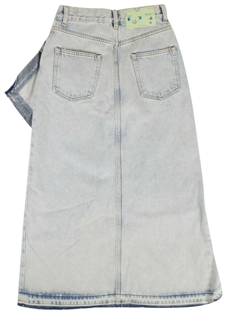 Off White Denim Asymmetrical Skirt Blue