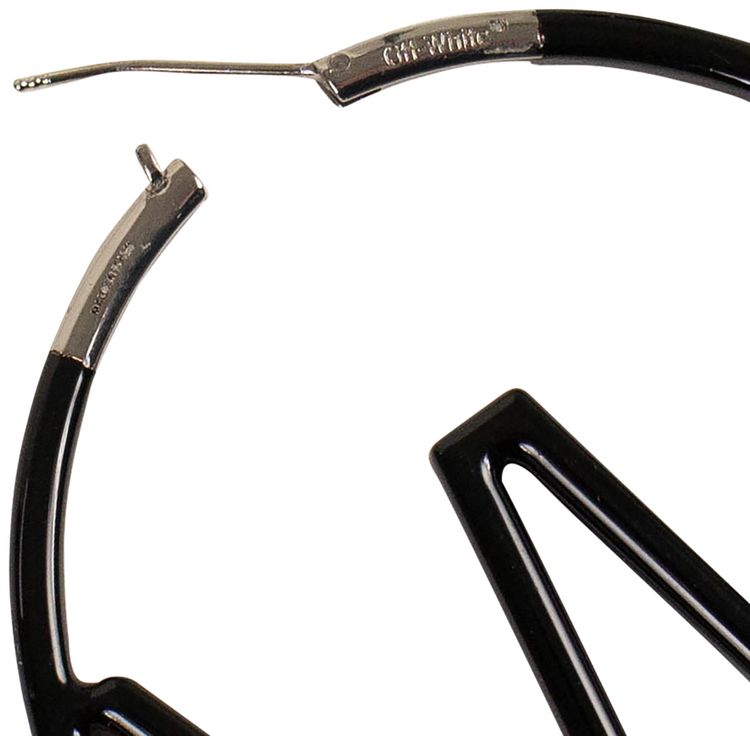 Off White Hoop Earrings Black