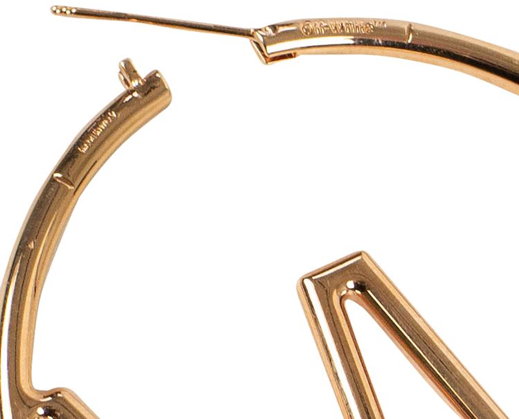 Off White Hoop Earrings Rose Gold