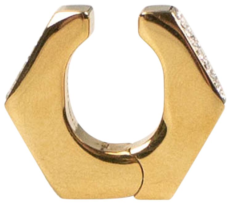 Off White Mono Hexnut Ear Cuff Gold