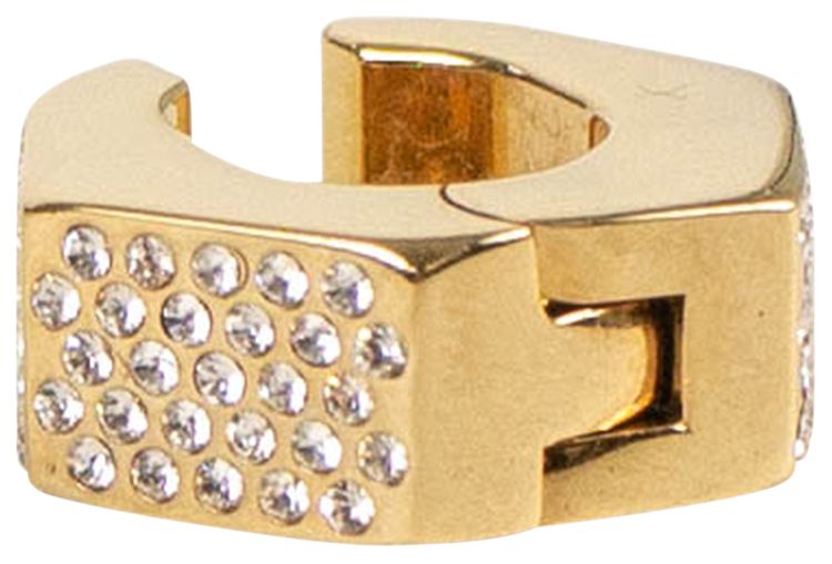 Off White Mono Hexnut Ear Cuff Gold