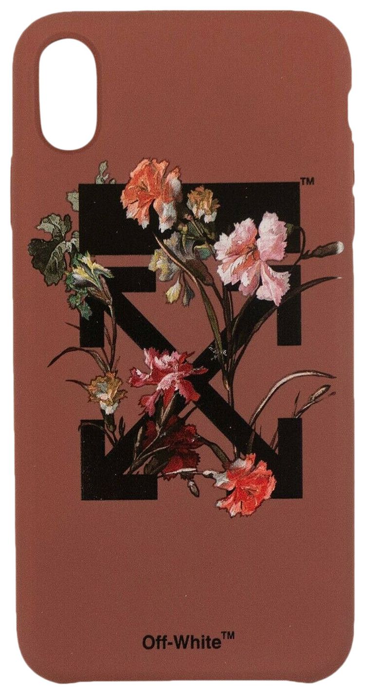 Off White Arrows Flowers iPhone XS Case Bordeaux