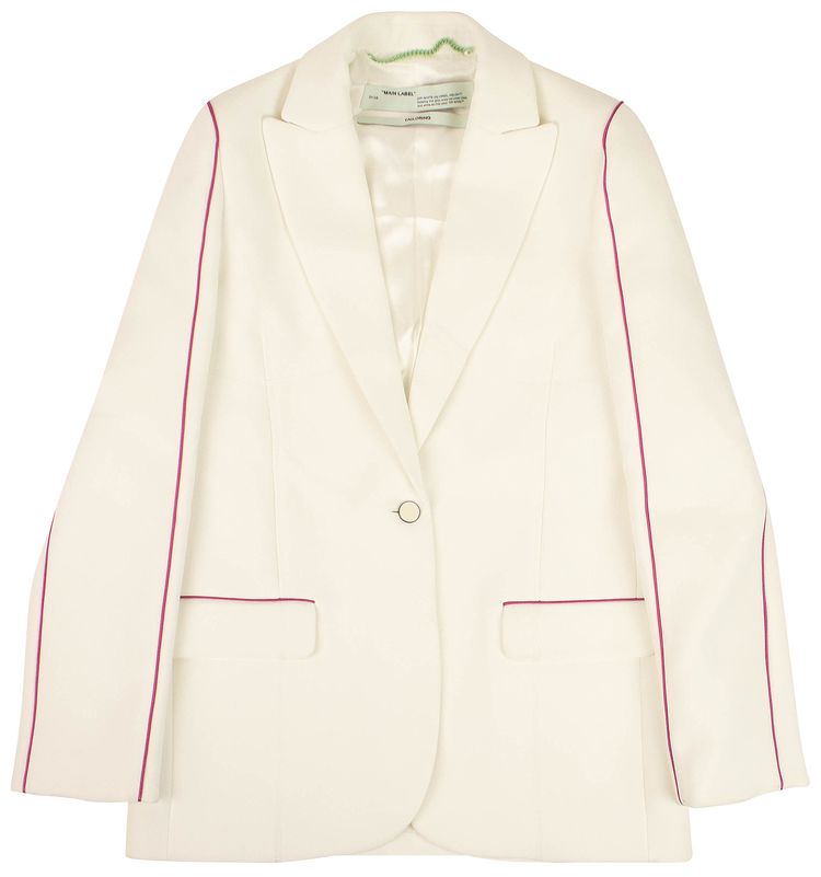 Off White Single Breasted Blazer WhitePink