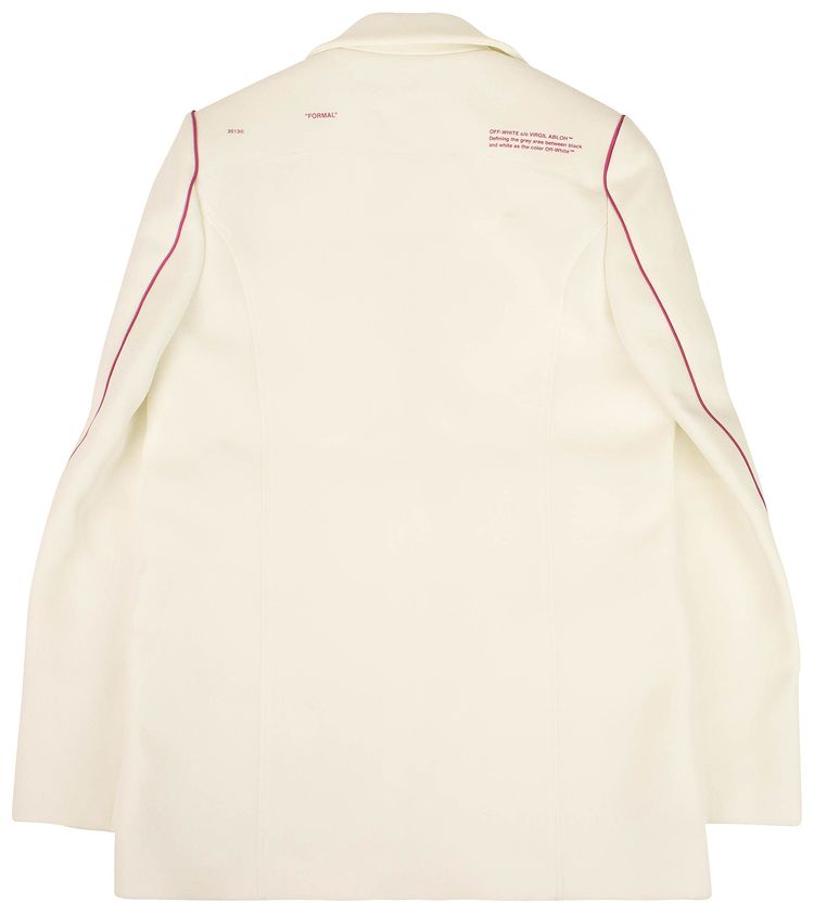 Off White Single Breasted Blazer WhitePink