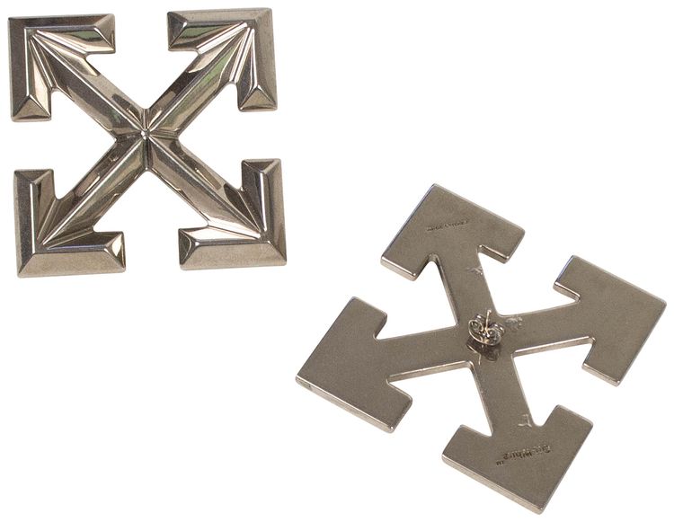 Off White Big Arrows Earrings Silver