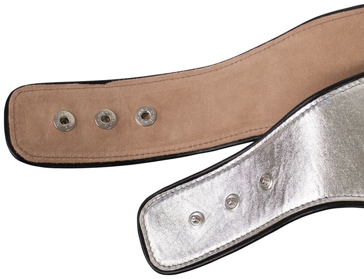 Off White Logo Racing Belt Silver