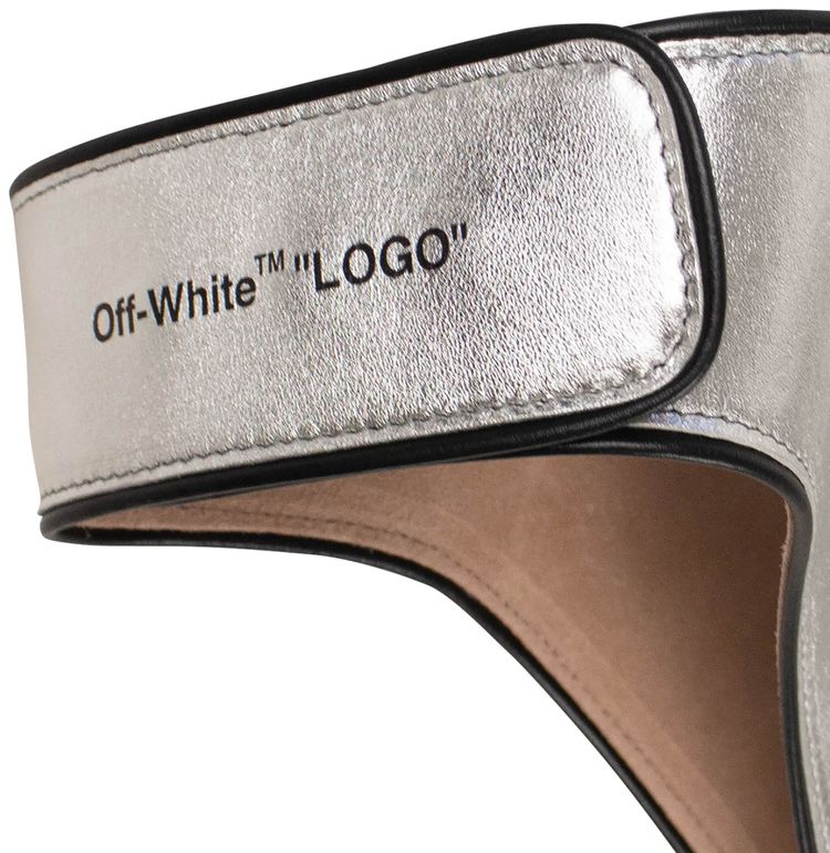 Off White Logo Racing Belt Silver