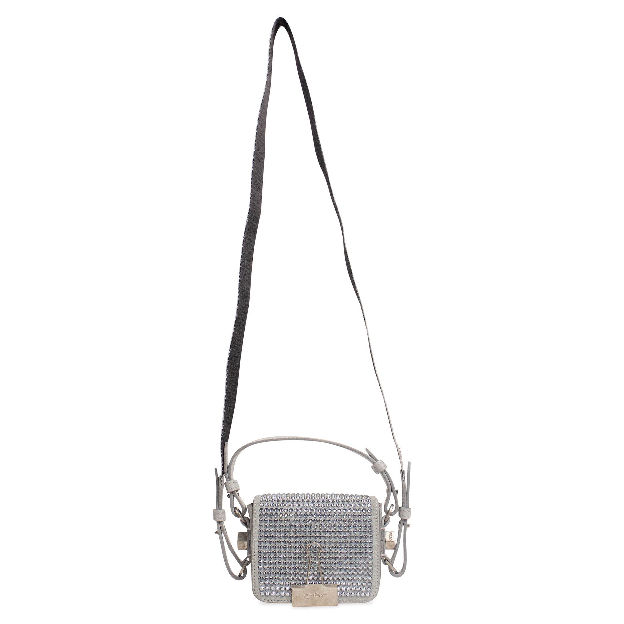Buy Off-White Crystal Embellished Mini Bag 'Gray
