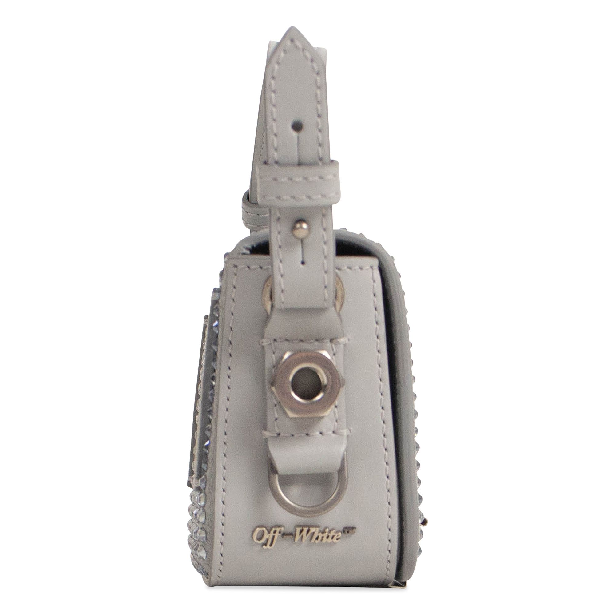 Buy Off-White Crystal Embellished Mini Bag 'Gray