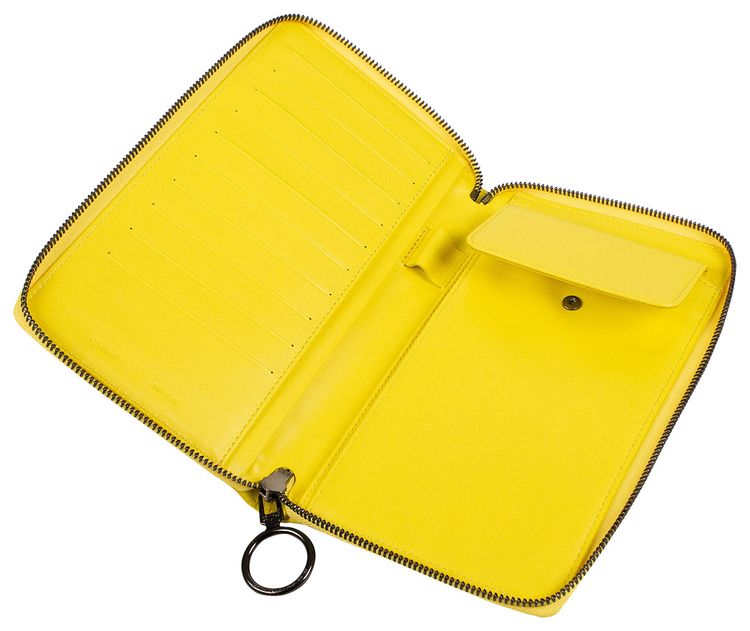 Off White Zip Around Wallet Yellow