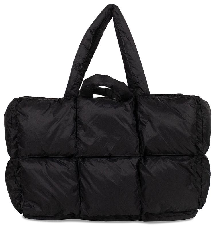 Off White Padded Square Travel Bag Black