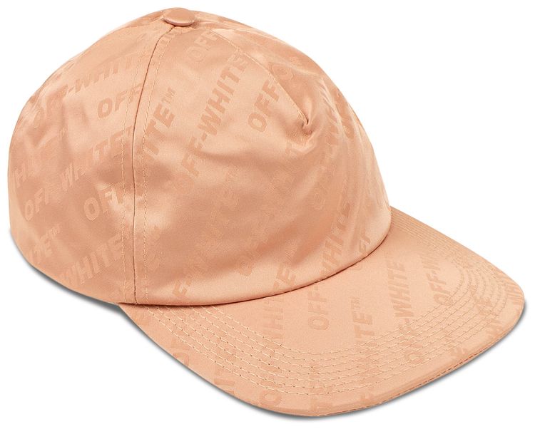 Off White Satin Finish Logo Cap Nude