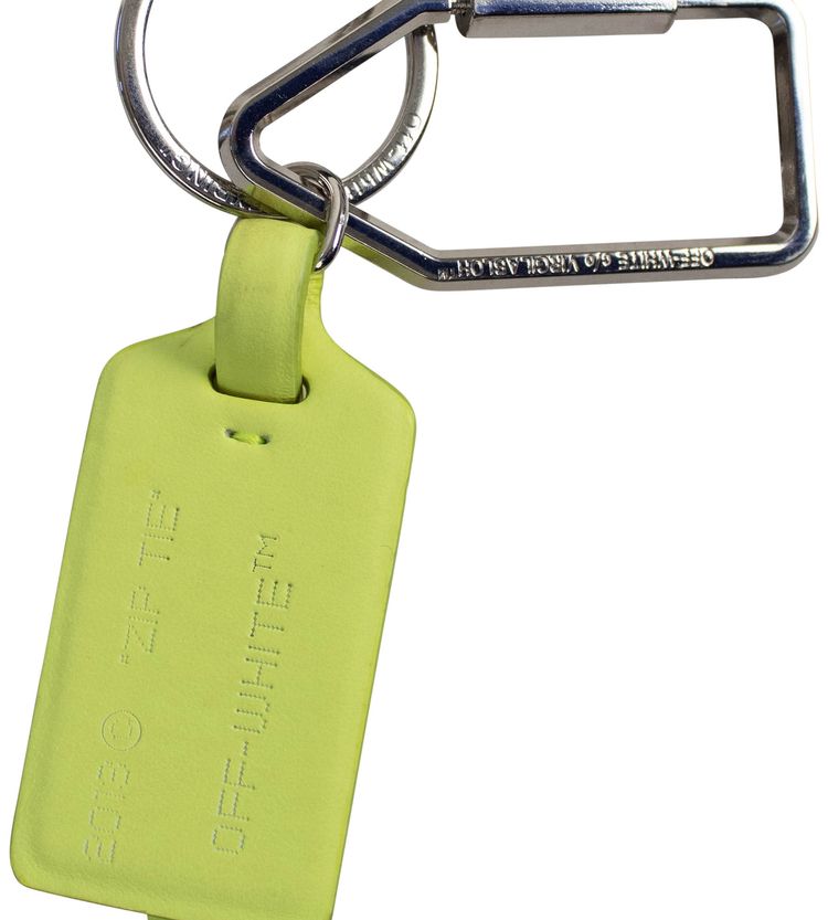 Off White Zip Tie Keyring Yellow