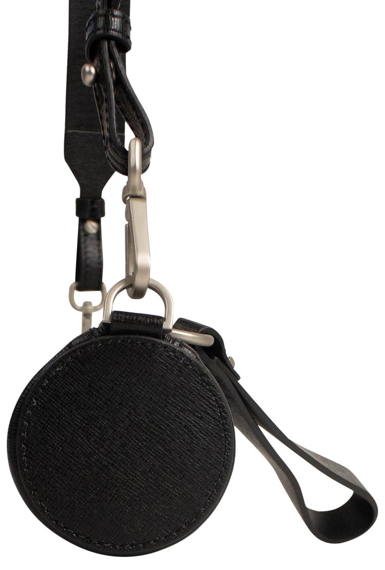 Off White Leather Sculpture Shoulder Bag Black