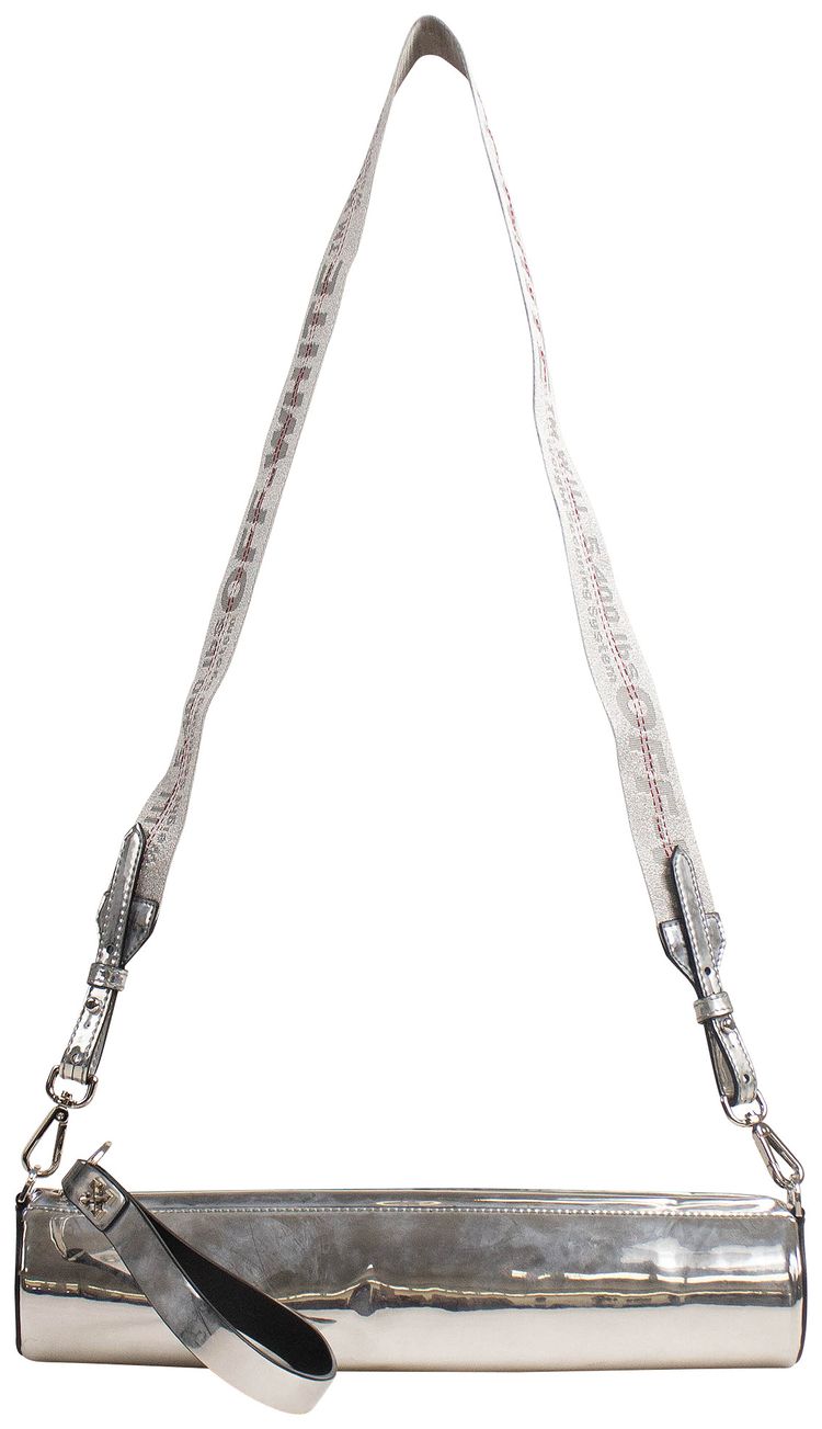Off White Cylindrical Shoulder Bag Silver