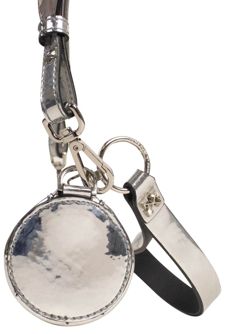 Off White Cylindrical Shoulder Bag Silver