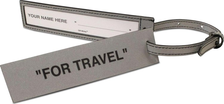 Off White Quote Luggage Tag Silver