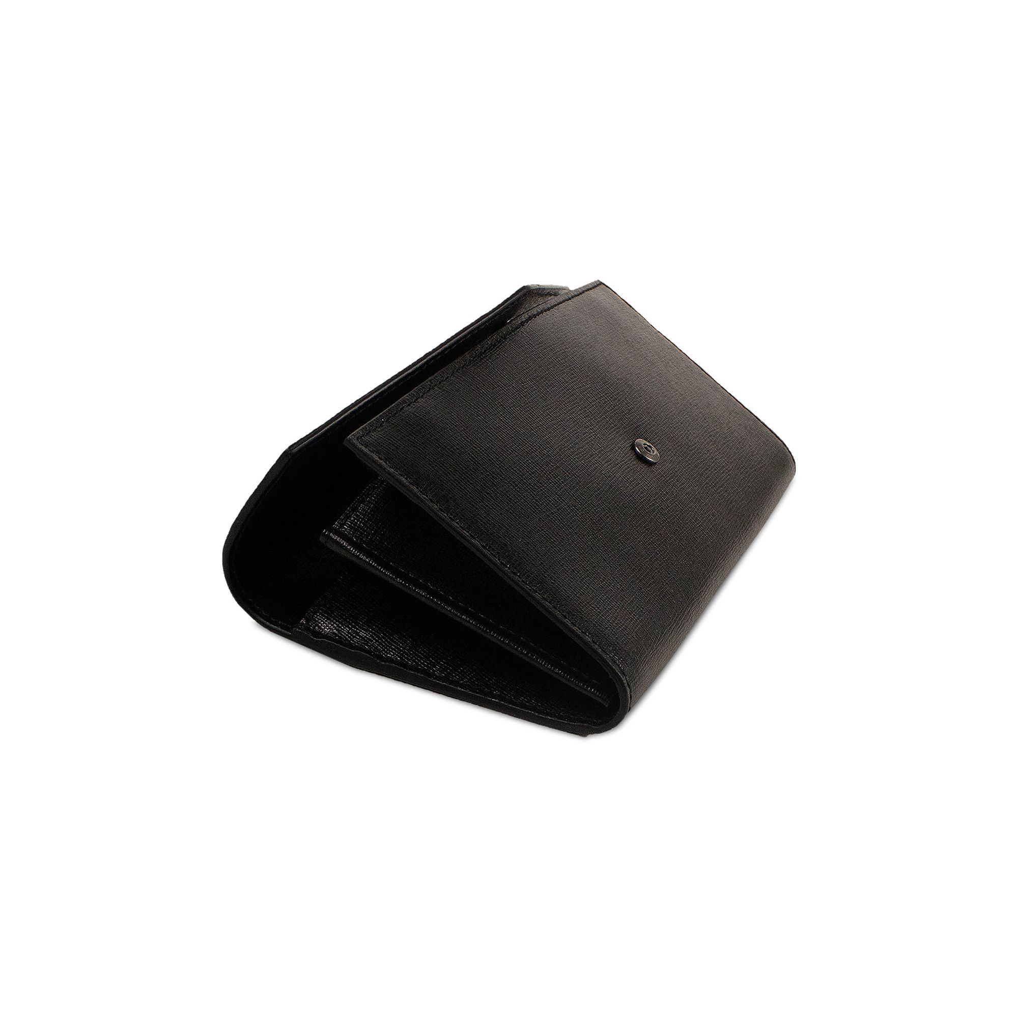 Buy Off-White Leather Logo Long Flap Wallet 'Black
