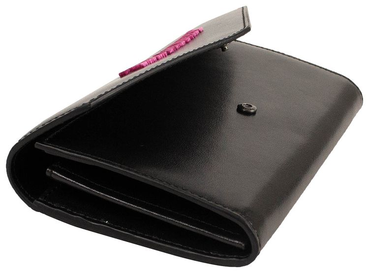 Off White Leather For Money Long Flap Wallet Black