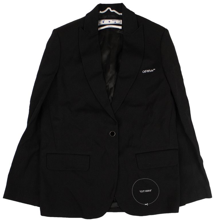 Off White Gabardine Tomboy Blazer Black