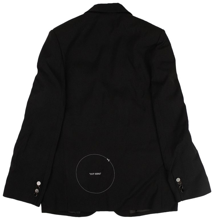Off White Gabardine Tomboy Blazer Black