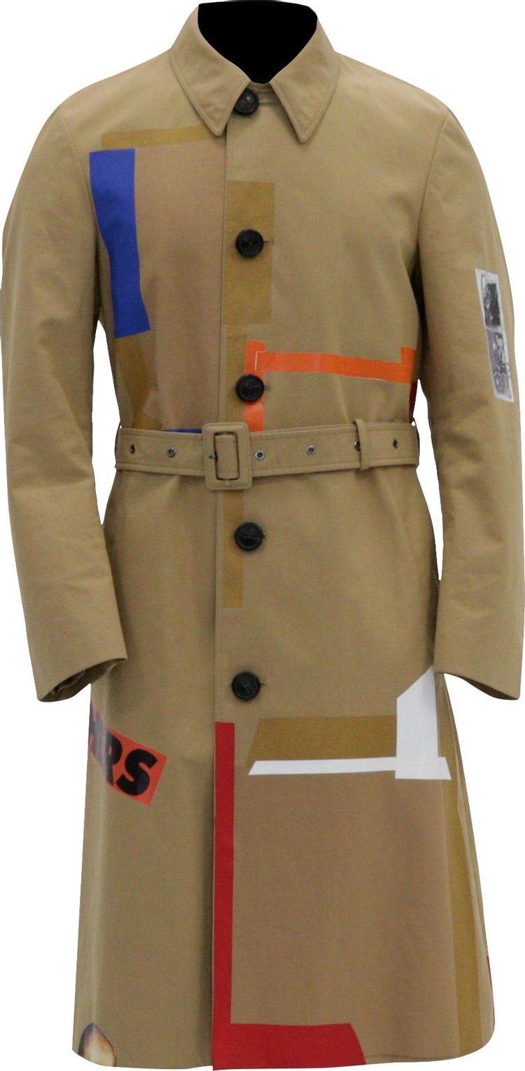 Pre Owned Raf Simons x Sterling Ruby Trench Coat In Camel