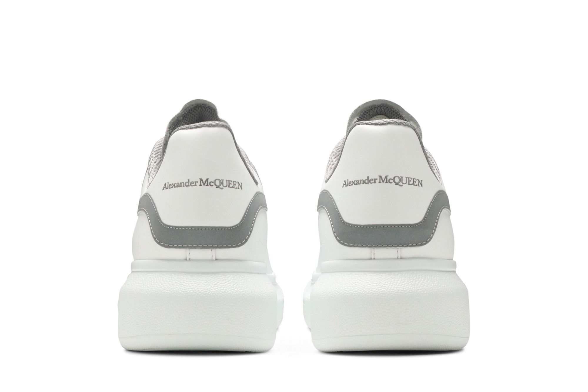 Size 8.5 Alexander McQueen Oversized Sneaker 'White Silver'