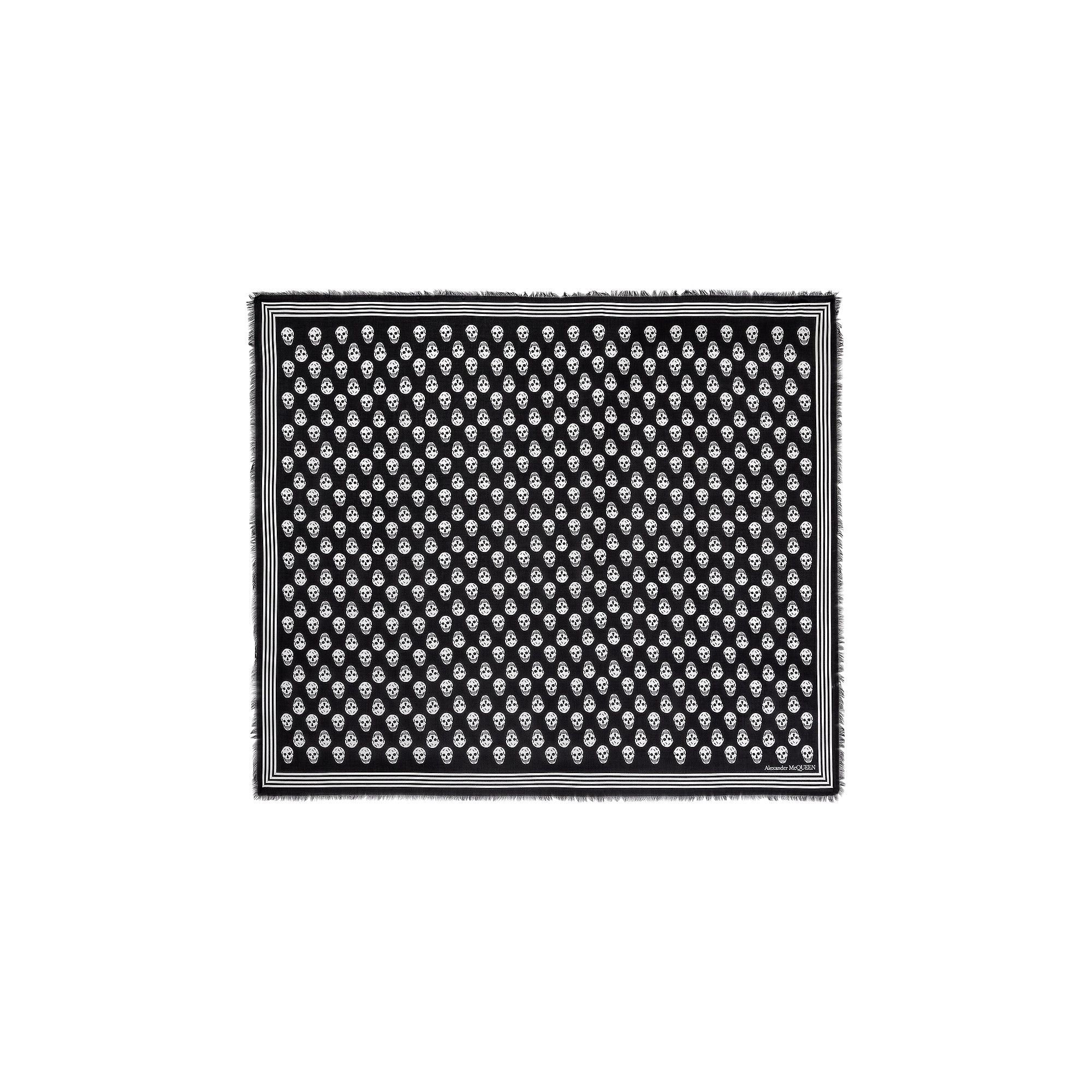 Buy Alexander McQueen Biker Skull Scarf 'Black/Ivory