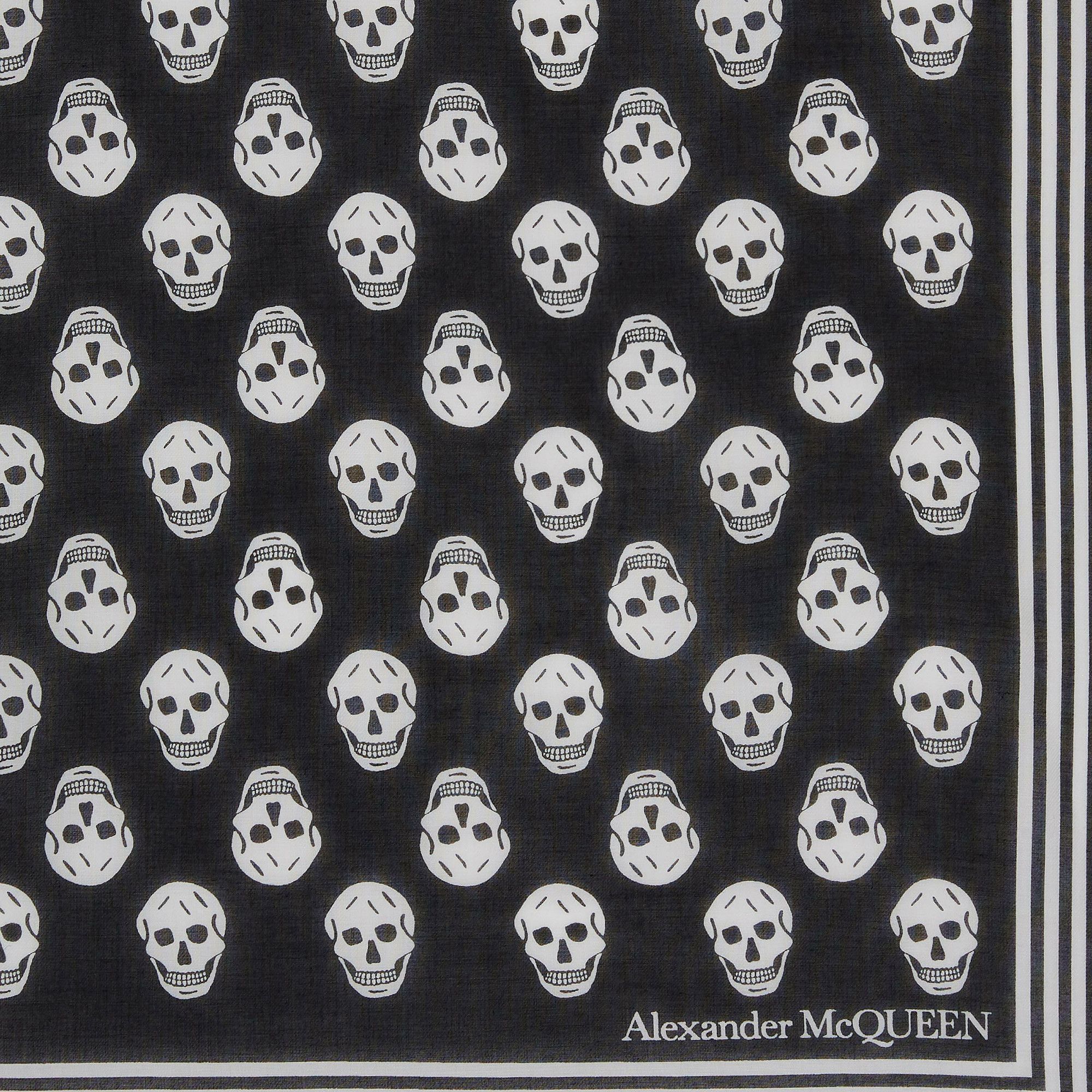 Buy Alexander McQueen Biker Skull Scarf 'Black/Ivory