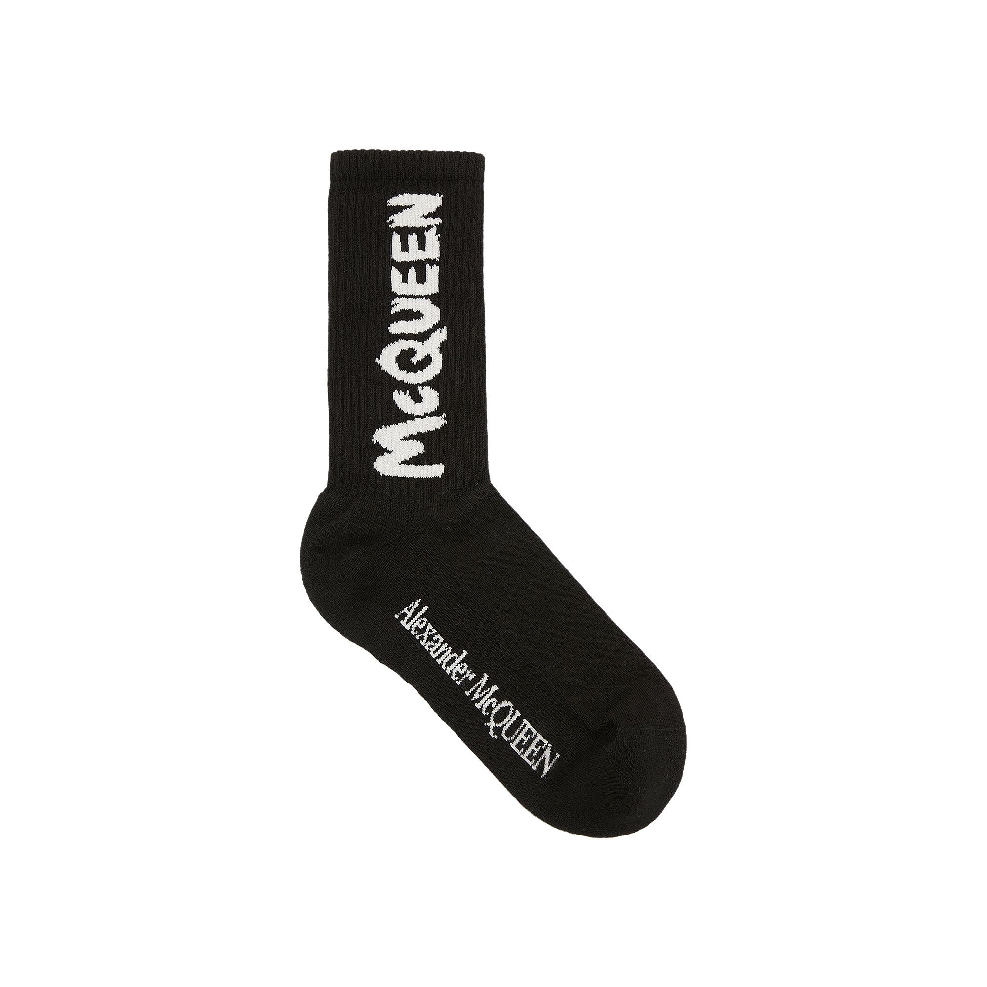 Buy Alexander McQueen Graffiti Socks 'Black/Ivory