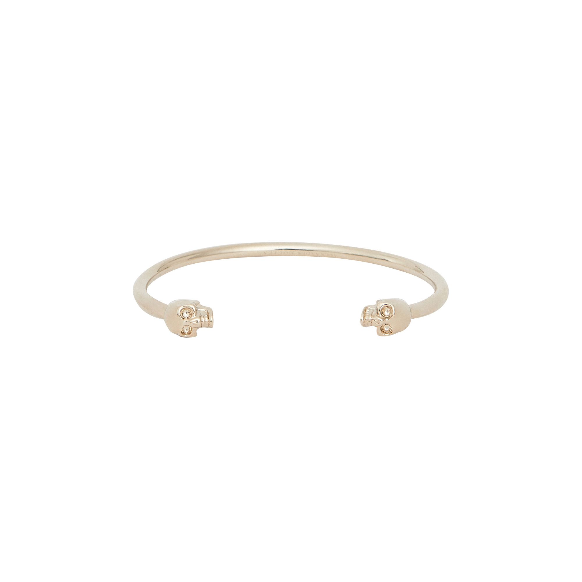 Buy Alexander McQueen Thin Twin Skull Bracelet 'Light Gold